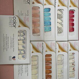 Color Street Nail Strips Lot of 9 – Mixed Designs Real Nail Polish Strips New